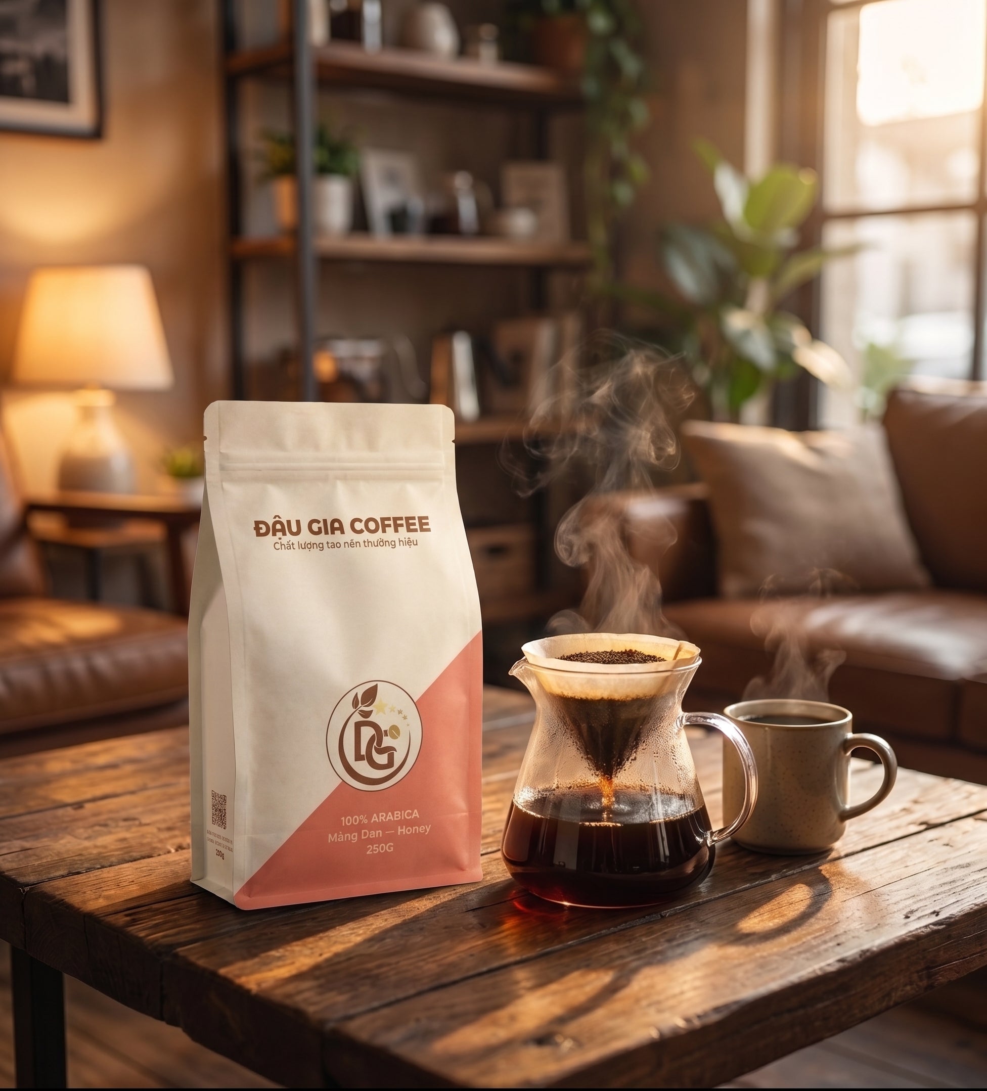 Cà phê Arabica Măng Đen sơ chế Honey - Đậu Gia Coffee - pha pour-over bốc khói