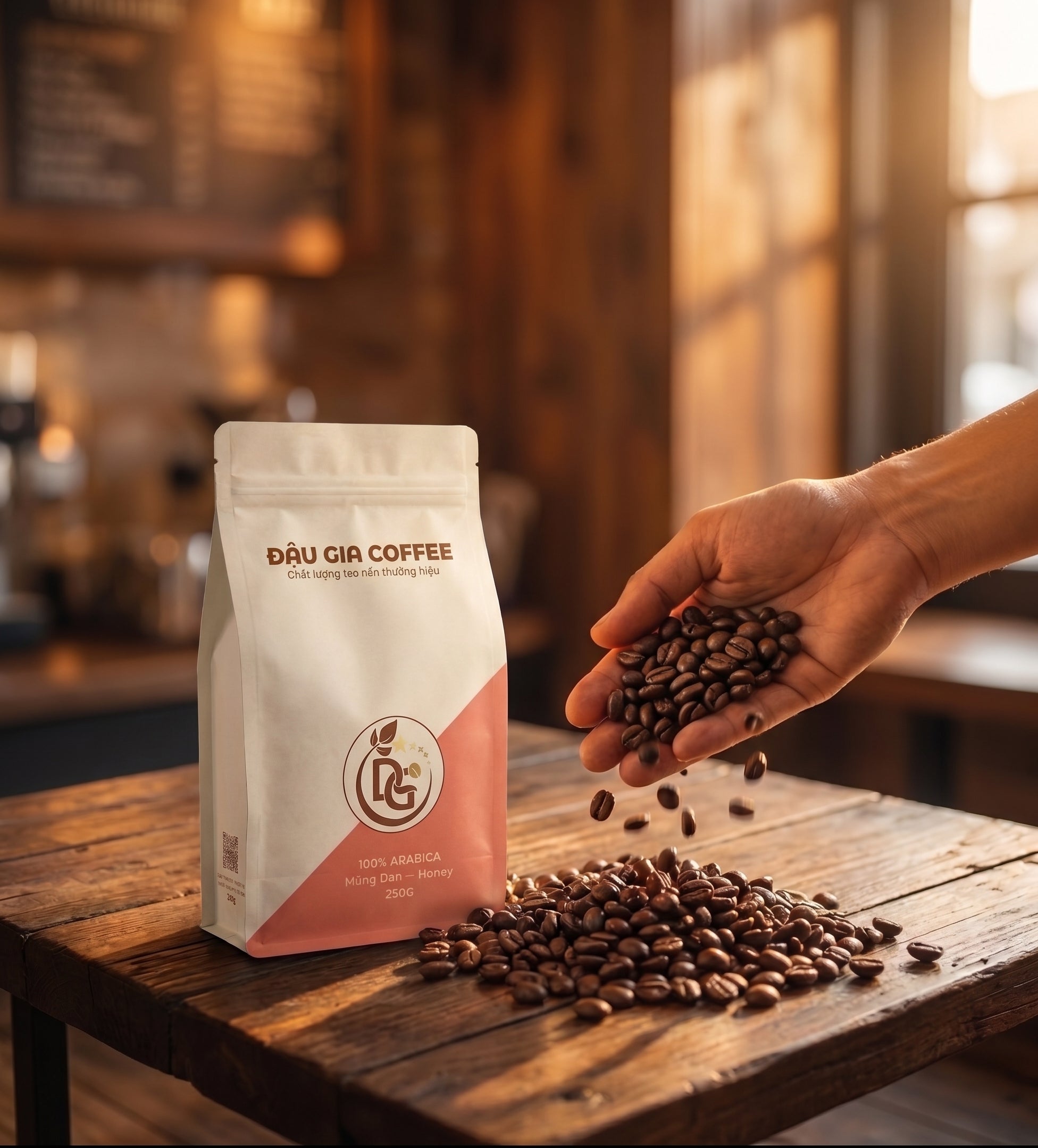Cà phê Arabica Măng Đen sơ chế Honey - Đậu Gia Coffee - hạt cà phê rang